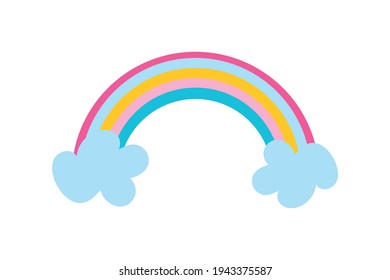 cute rainbow doodle style icon