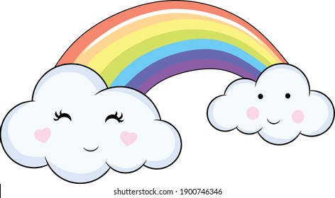 Cute Rainbow happy cartoon illustration