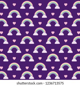 cute rainbow with heart pattern