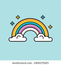 cute rainbow icon vector illustration