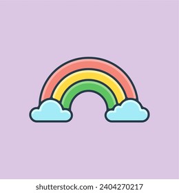 cute rainbow icon vector illustration