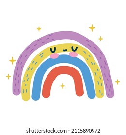 icono de ilustración de arco iris lindo aislado
