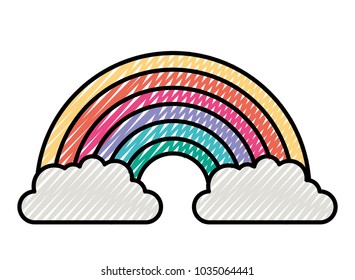 cute rainbow isolated icon