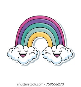 cute rainbow kawaii character