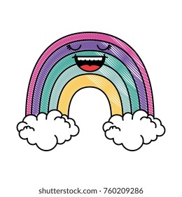 cute rainbow kawaii character