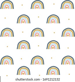 Cute Rainbow Motif Pattern Design Stock Vector (royalty Free 