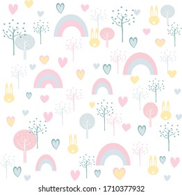 
Cute Rainbow Pattern For Decorating Children's Products