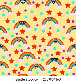 Cute Rainbow Seamless Pattern for Your Background