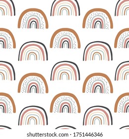 Cute rainbow seamless pattern.Vector illustration for background,wallpaper,frabic.Editable element