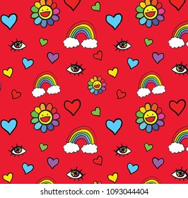 Cute Rainbow Seamless Repeatable Pattern Design