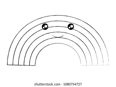 cute rainbow smiling kawaii character