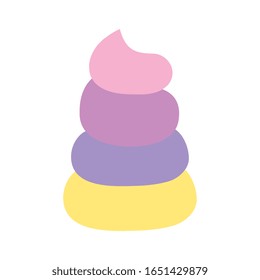 cute rainbow unicorn horn isolated icon vector illustration design