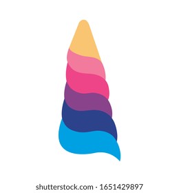 cute rainbow unicorn horn isolated icon vector illustration design