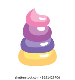 cute rainbow unicorn horn isolated icon vector illustration design