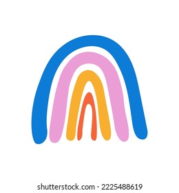 Ilustración vectorial de arco iris limpio. Ilustración vectorial moderna de mano, diseño plano.