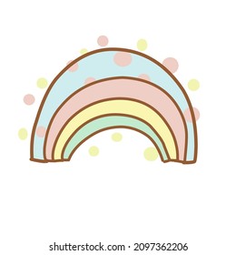 süßer Regenbogenvektor mit sanften Farben
