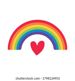 Cute Rainbow Weather Heart Flat Style Stock Vector (Royalty Free ...