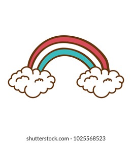 cute rainbown with clouds sticker