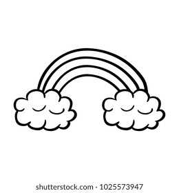 cute rainbown with clouds sticker
