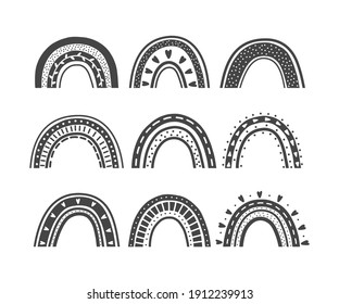 Atractivos arcos en estilo boho. Ilustración del vector