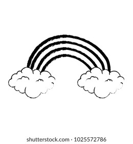 cute rainboww ith clouds sticker