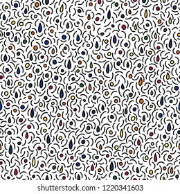 Cute raindrop pattern in doodle style