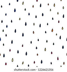 Cute raindrop pattern in doodle style