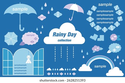 Cute rainy day design frame material set