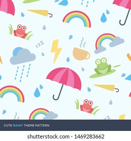 Cute rainy season theme pattern