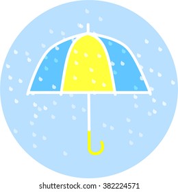 Cute Rainy umbrella icon. vector logotype.