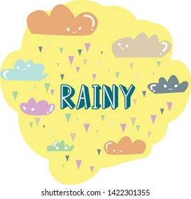 cute rainy weather vector seasonal