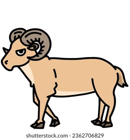 cute ram cartoon transparent background vector illustration