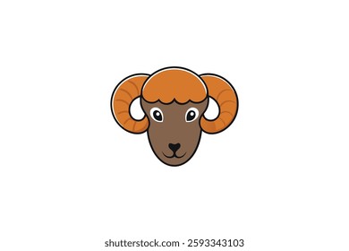 A Cute ram head vector illustration
