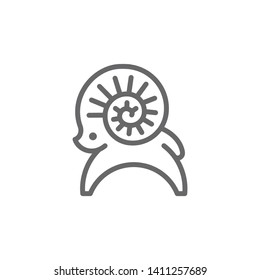 Cute Ram Sheep creative minimal logo