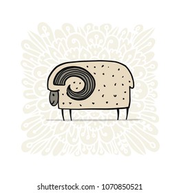 Cute ram, simple sketch for your design