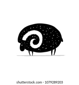 Cute ram, simple sketch for your design