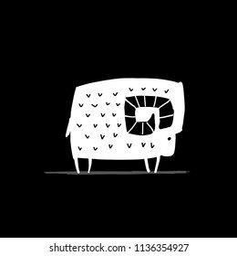 Cute ram, simple sketch for your design