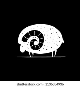 Cute ram, simple sketch for your design