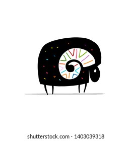 Cute ram, simple sketch for your design