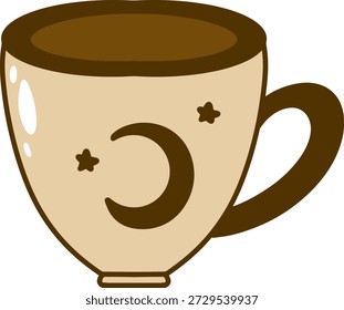 Icono de ilustración islámica de taza de café de Ramadán lindo