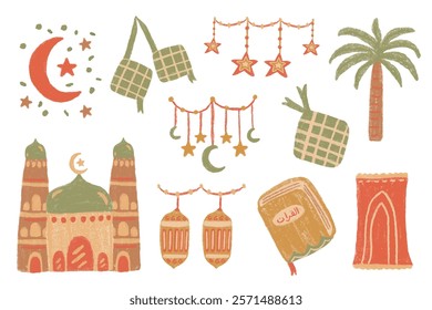 Cute Ramadan Islamic Element Illustration