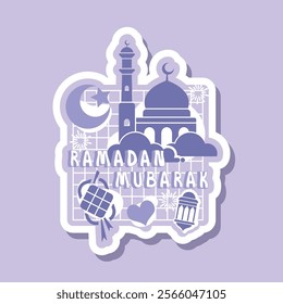 cute ramadan mubarak flat ornament