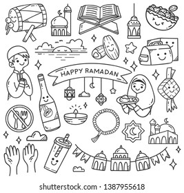 cute ramadan themed hand drawn vector illustration