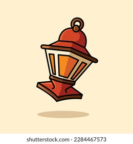 Cute RamadanLamp Vector Illustration, For Ramadan Icon Concept Isolated Premium Vector. Flat Cartoon Style, Logo, Sticker.