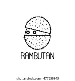 Cute rambutan, Cartoon character.
