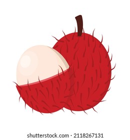 Cute Rambutan fruits cartoon animation clip art icon vector illustration design