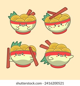 Cute Ramen Cartoon Character Graphics
