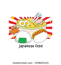 Ilustración del icono del vector de caricaturas de fideos de Ramen. Vector Premium Aislado con Icono De Fideos Alimentarios. Estilo de dibujo plano