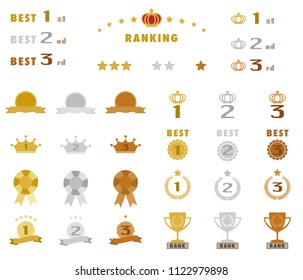 cute ranking icon set