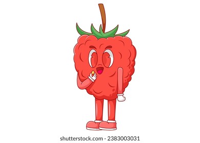 Cute Raspberry Character Design Illustration